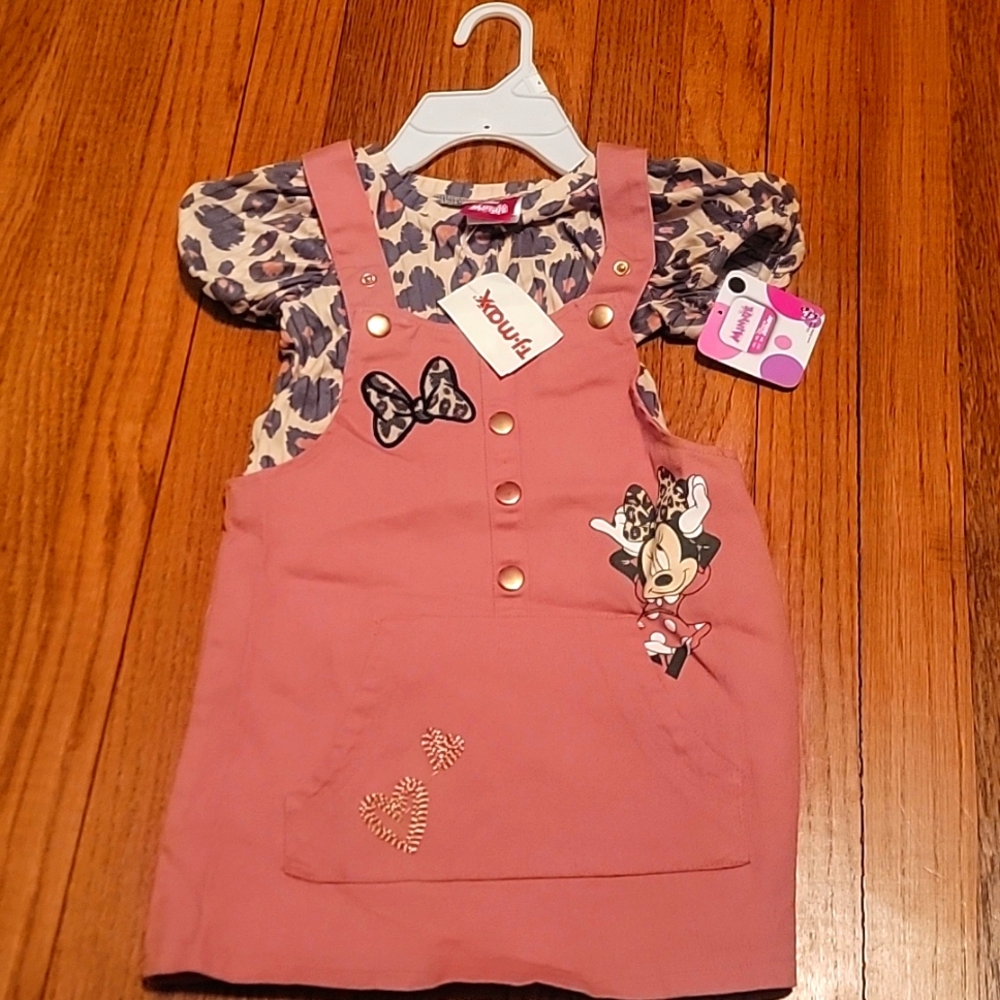 Girls 2 Piecer Minnie Mouse Jumper Dress